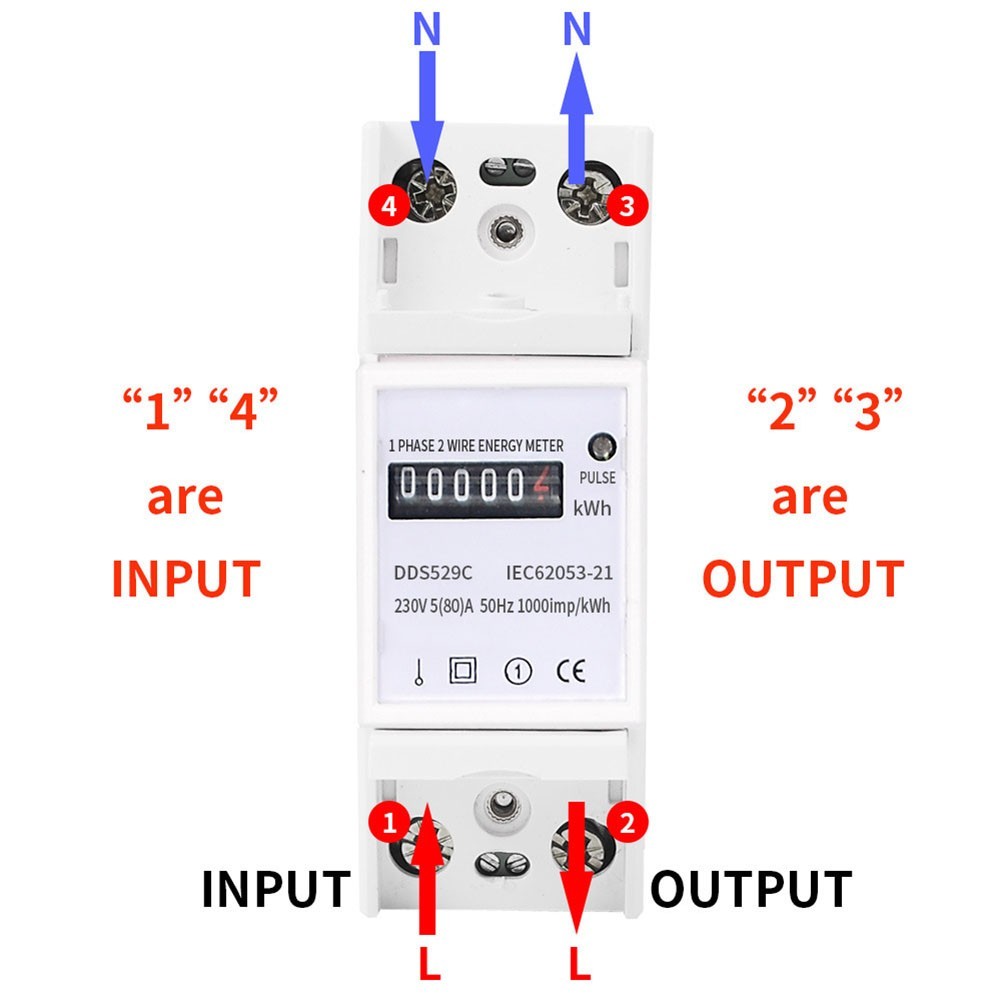 80A Electricity Meter Easy Installation Electricity Consumption Analysis