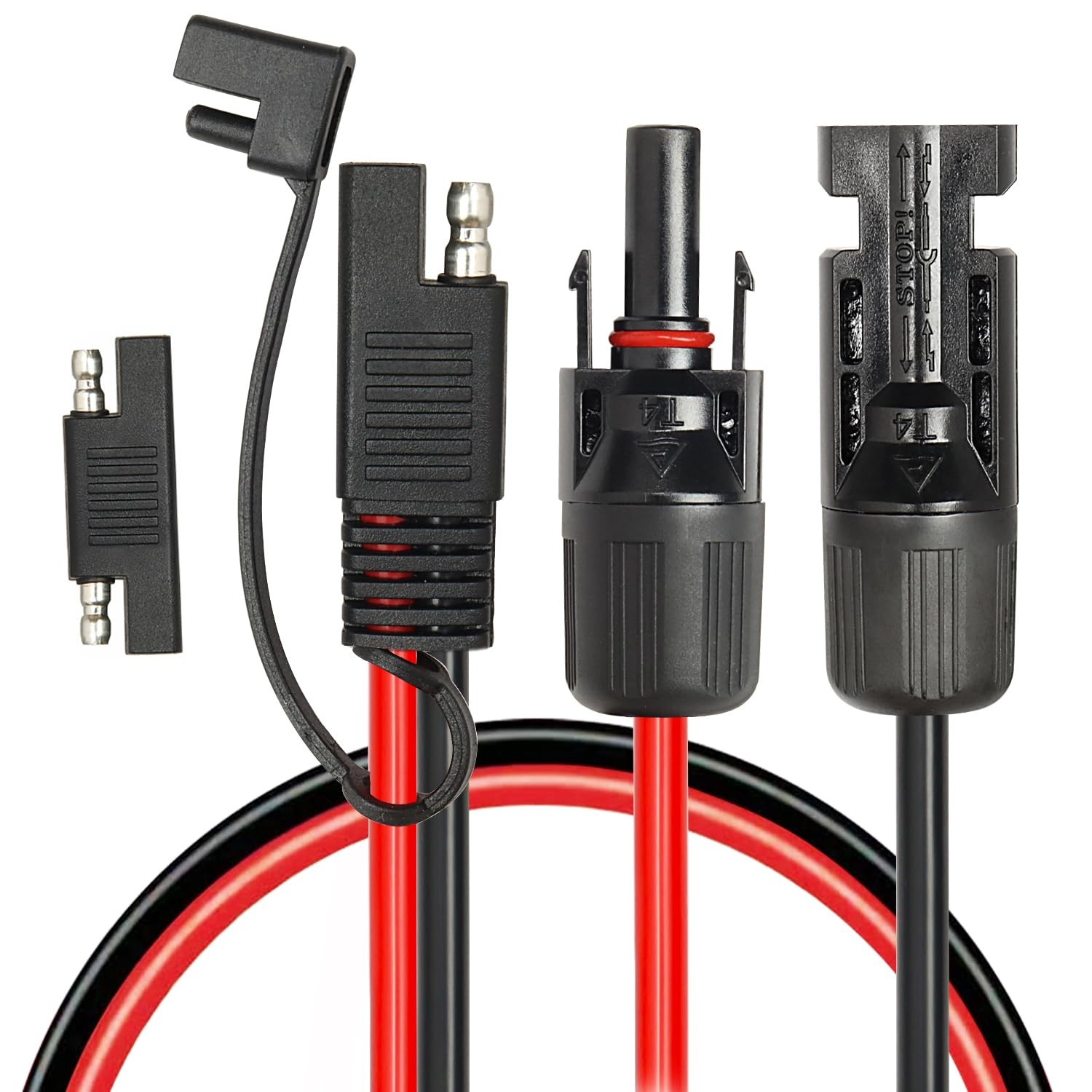 Solar Panel to SAE Adapter Cable – 6FT 10AWG Solar Extension Cable for RV Sol…