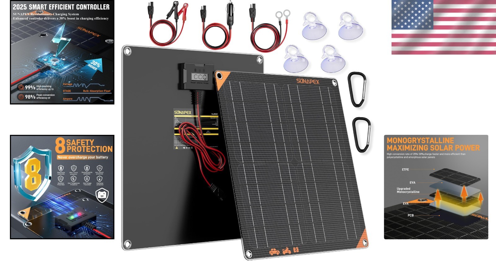 Monocrystalline 20W Solar Trickle Charger
