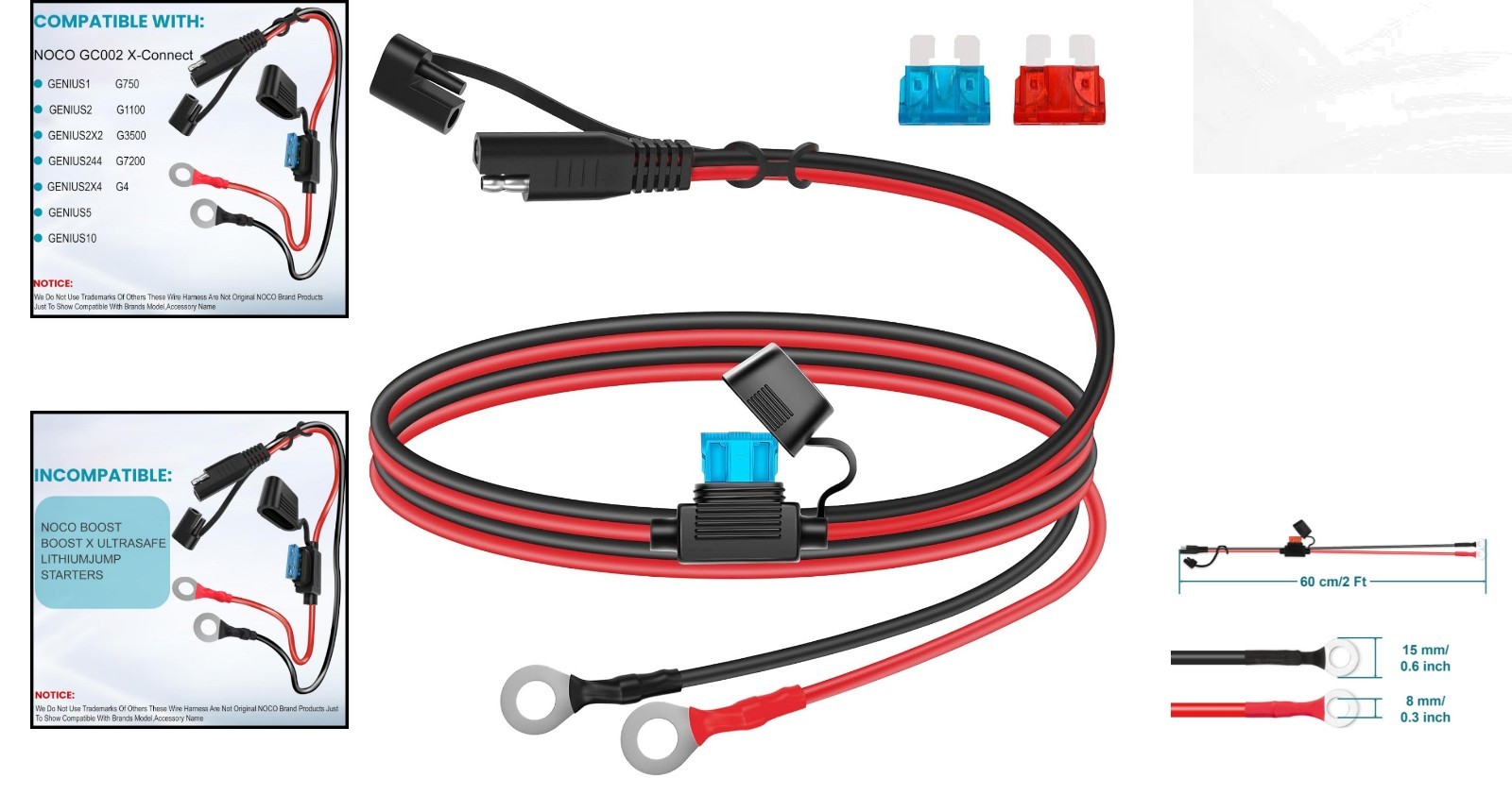 Versatile 2FT SAE Battery Connector – Reliable Extension Cable for Outdoor Use