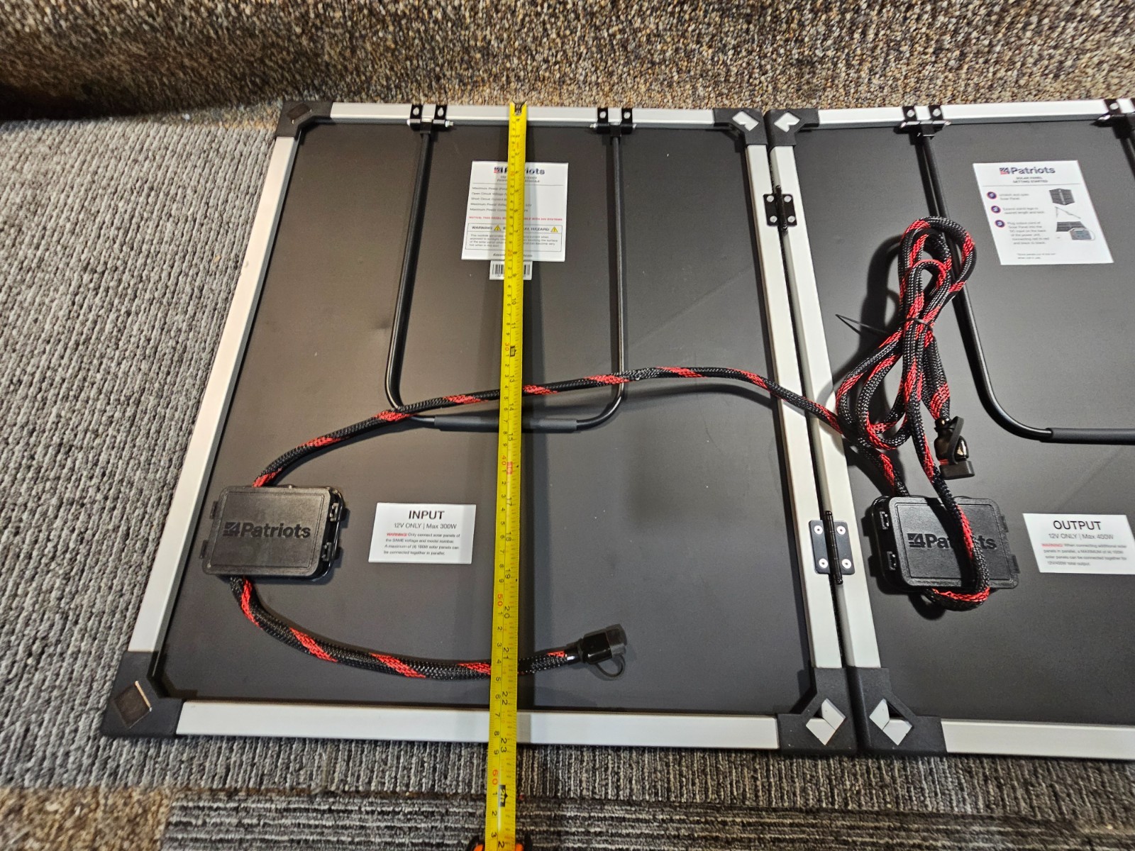 4Patriots 100-Watt Solar Panel Foldable 2 Panels 12V Only with Bag