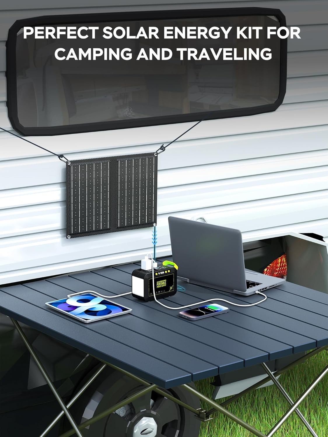 “Takki Portable Power Station 88.8Wh, 120W AC Outlet, Solar Input, for Camping”
