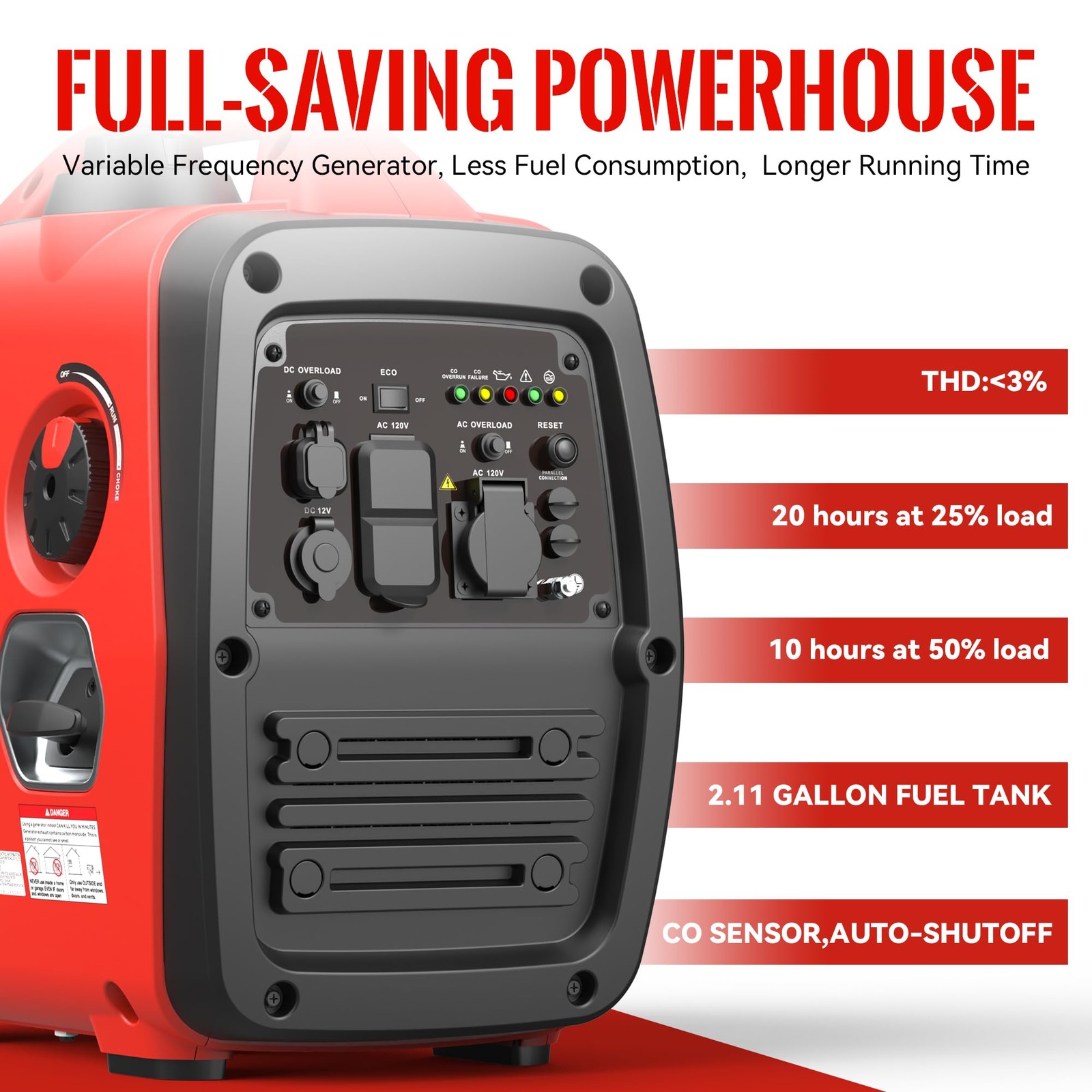SIOKIUU 4500W Portable Generator Super Quiet Inverter Generator Ultra Lightwe…