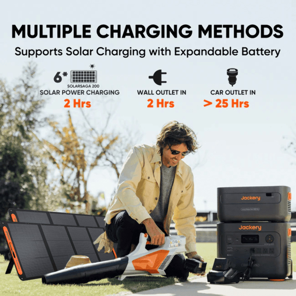 Jackery E2000 Plus with 2 SolarSaga 200W Panel-Ships to PR HI AK Guam Saipan