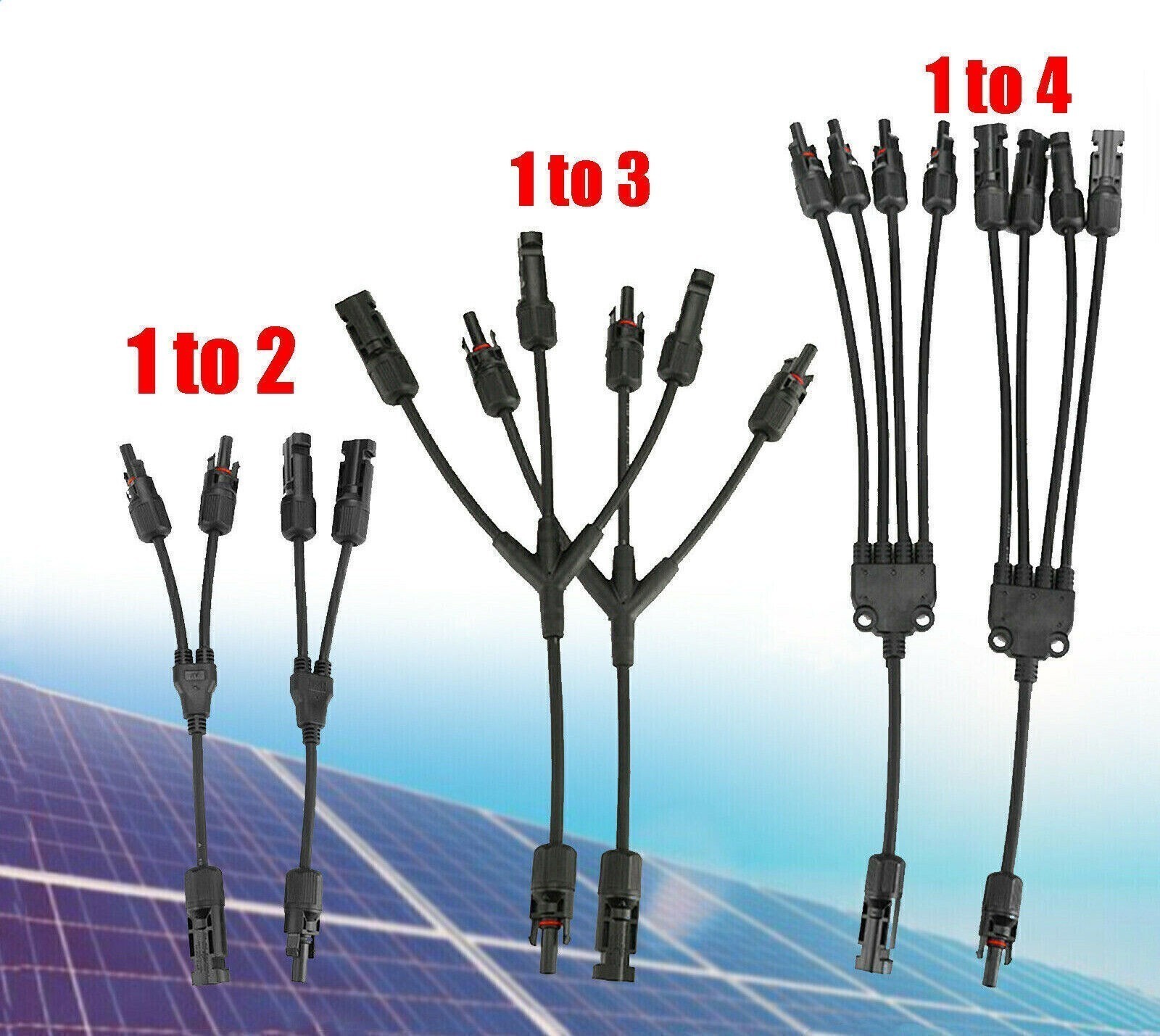 Solar Y Branch Connectors Solar Panel Parallel Connectors 1 to 3Solar Adapter US