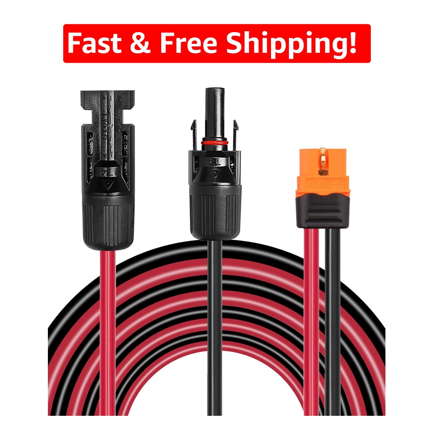 10FT 10AWG XT60i Solar Connector – Waterproof Extension Cable for Power Stations