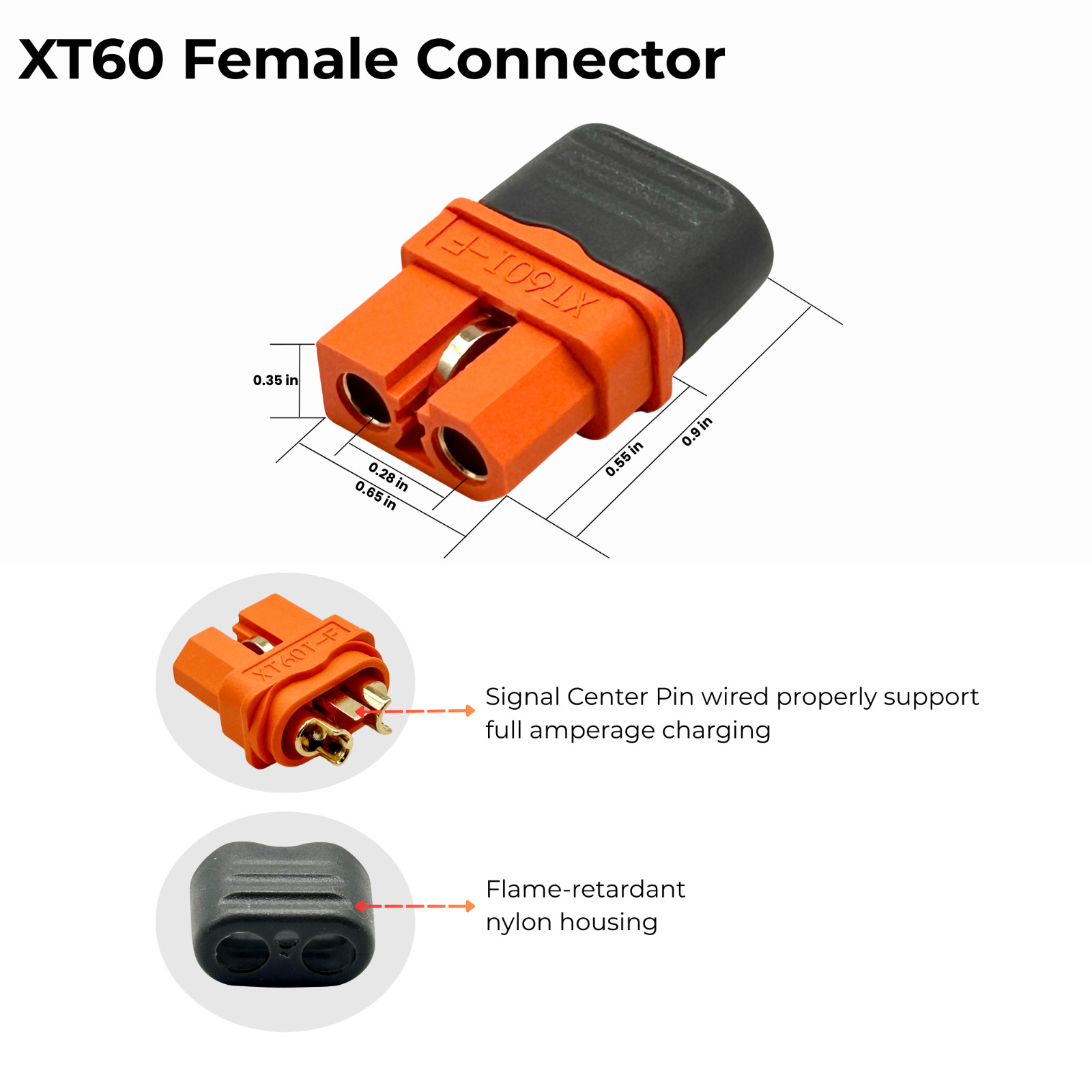 10AWG XT60i to XT90 Male Female Connector Adapter Cable Solar RC Battery Cable