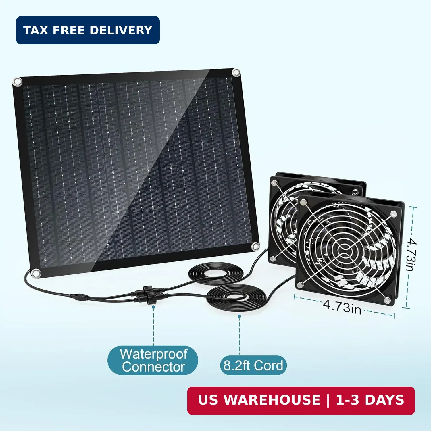 Solar Fan, 30W Solar Fan for greenhouses, Small Chicken coops, and pet Houses. I