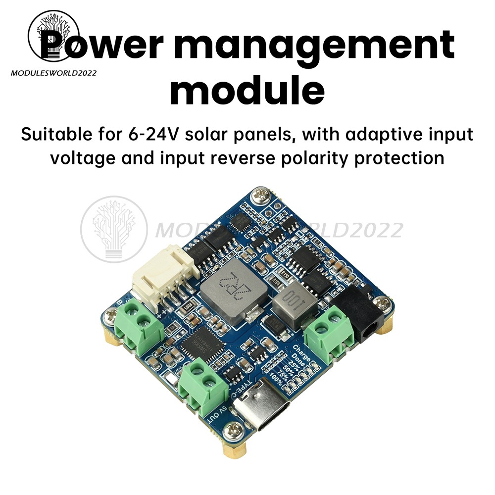 6-24V Solar Panel Power Management Module 5V 3A Supports MPPT, PD QC FCP SFCP