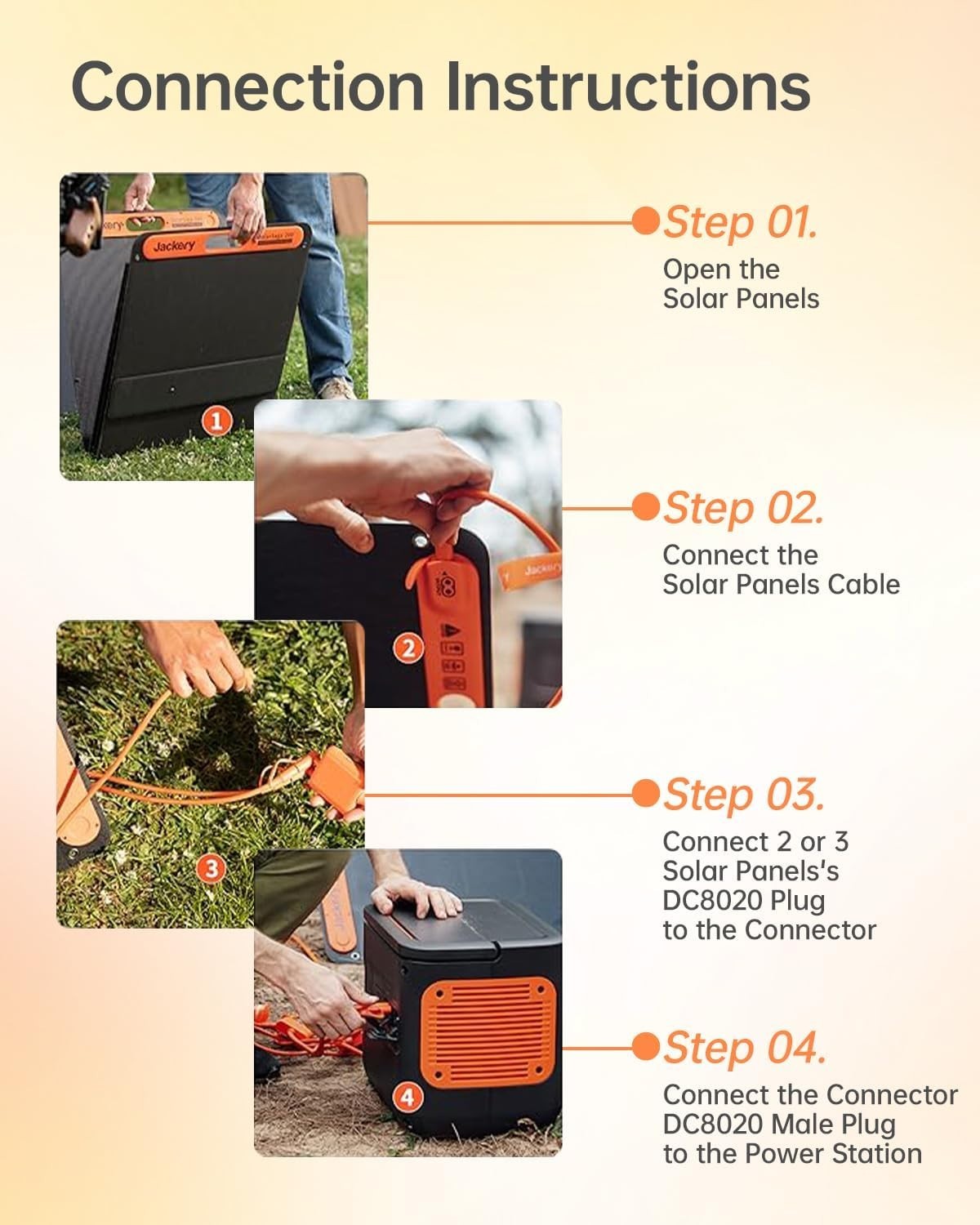 Solar Panel Connectors for Jackery Explorer Portable Power Station 3000 Pro