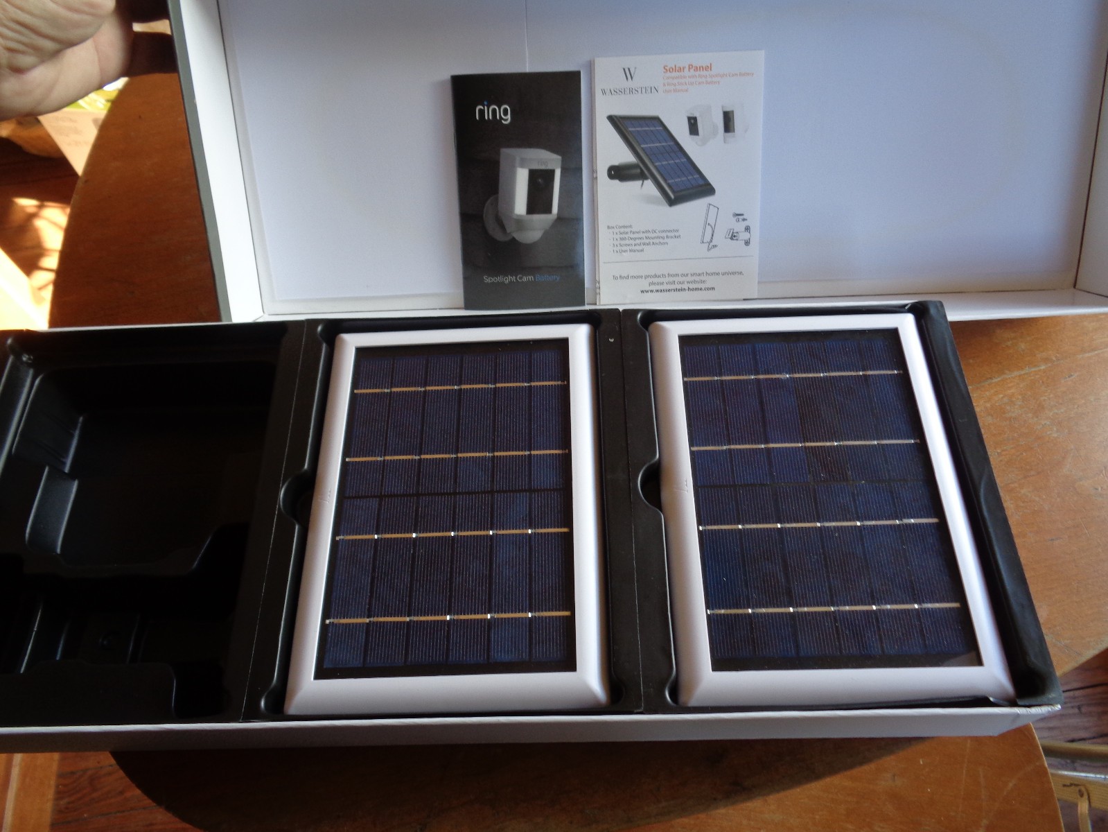 Wasserstein Ring Spotlight Cam/Ring Stick Up Cam Battery White Solar Panel 2-Pk