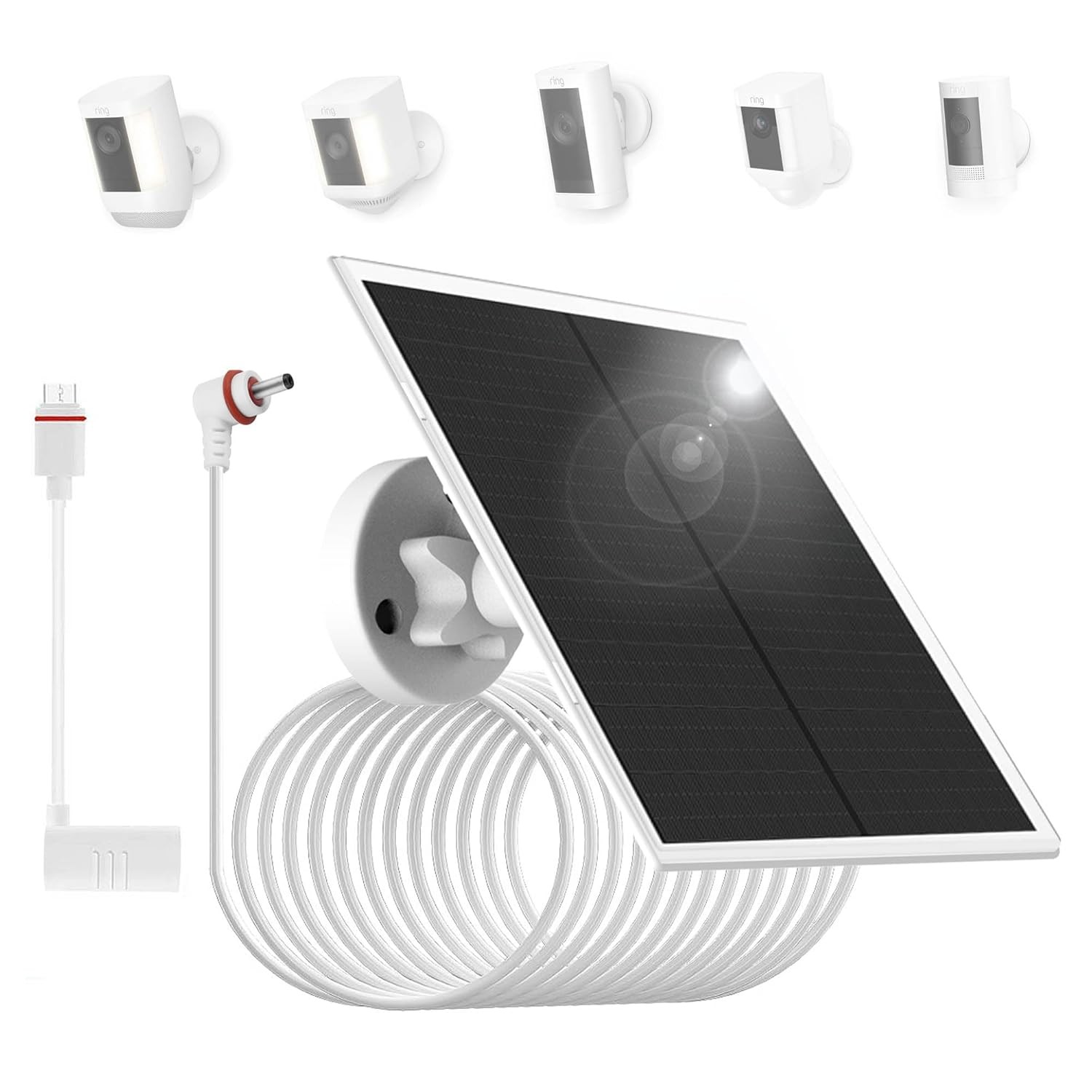 6W 5V Solar Panel Charger DC 3.5 USB C 9.8Ft Portable Solar Power Charger