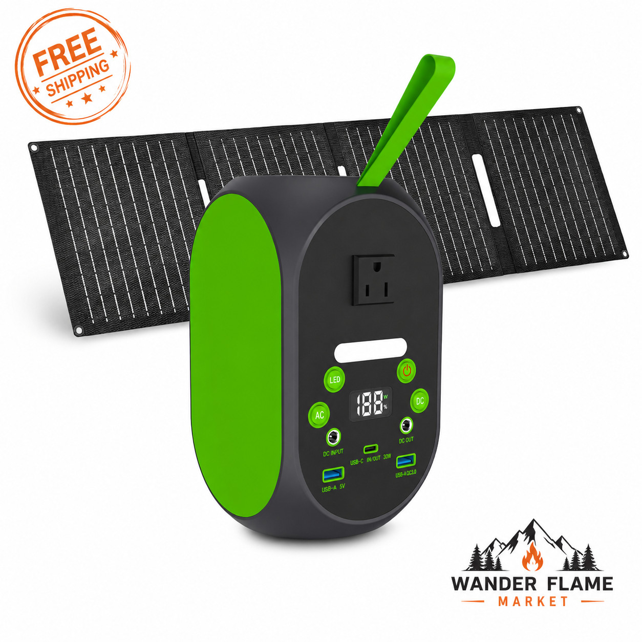 Portable Power Station 99.84Wh 120W LiFePO4 Solar Generator AC Outlet Camping