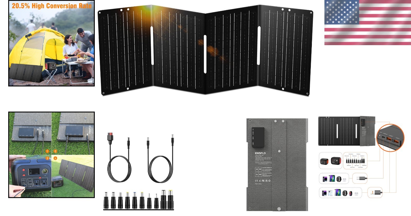 Ultimate 60W Foldable Solar Charger with 10-in-1 Connector – Perfect for Gadgets