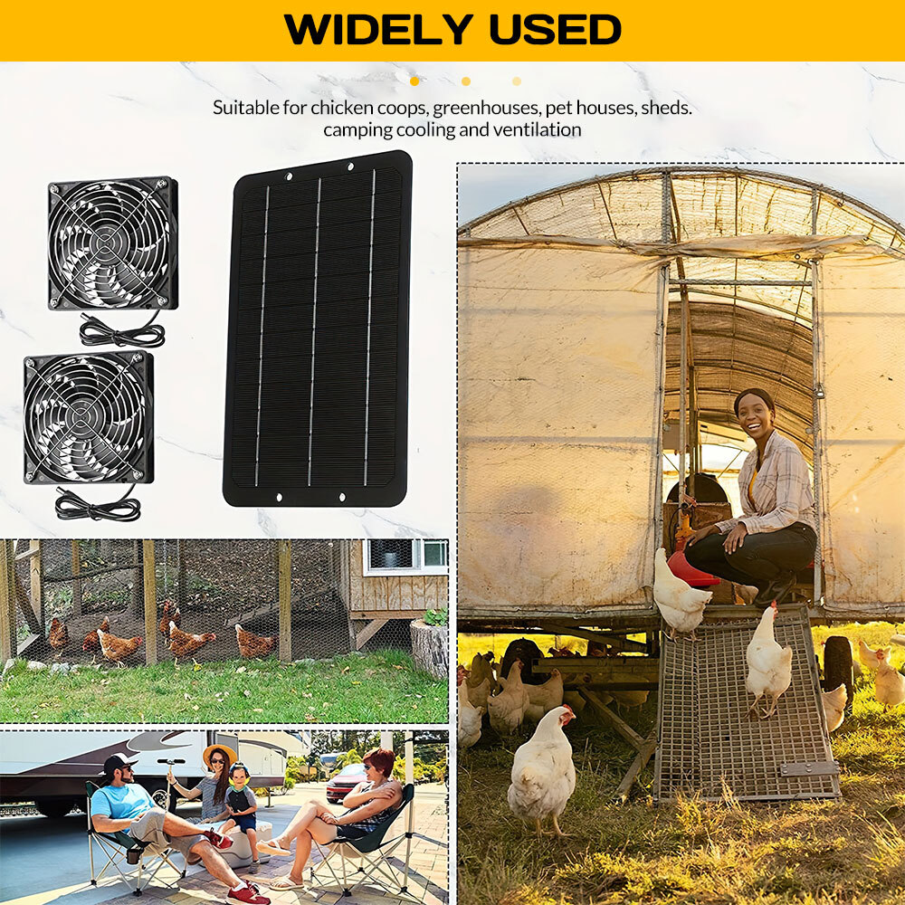 30W Solar Attic Fan Kit 14″ DC Fan with 25W Motor for Roof Vent or Chicken Coop