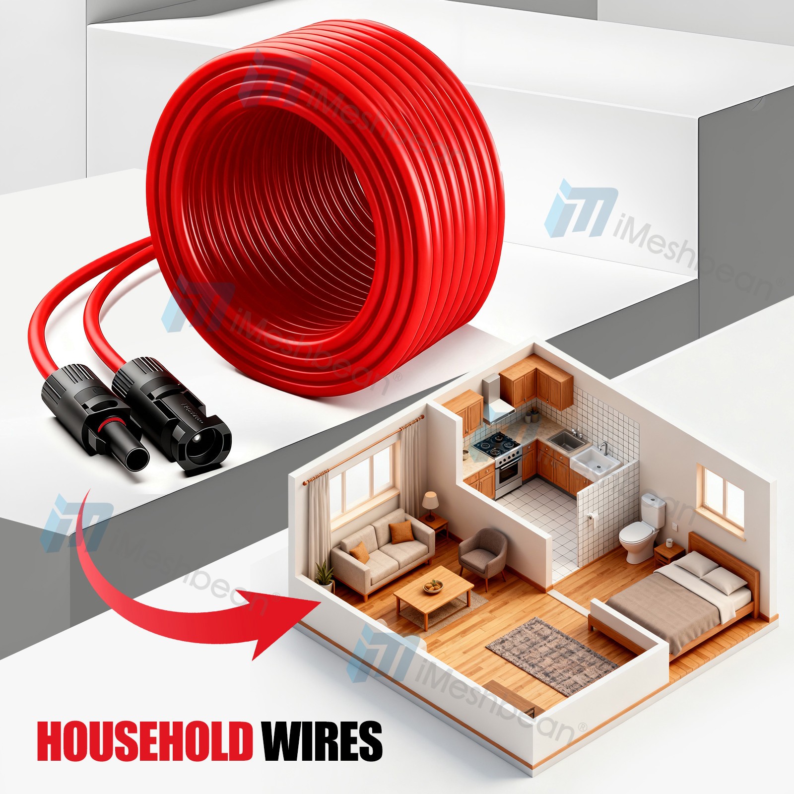 10AWG Solar Panel Extension Cable 6mm² Solar Cable Flexible PV Wire Connectors