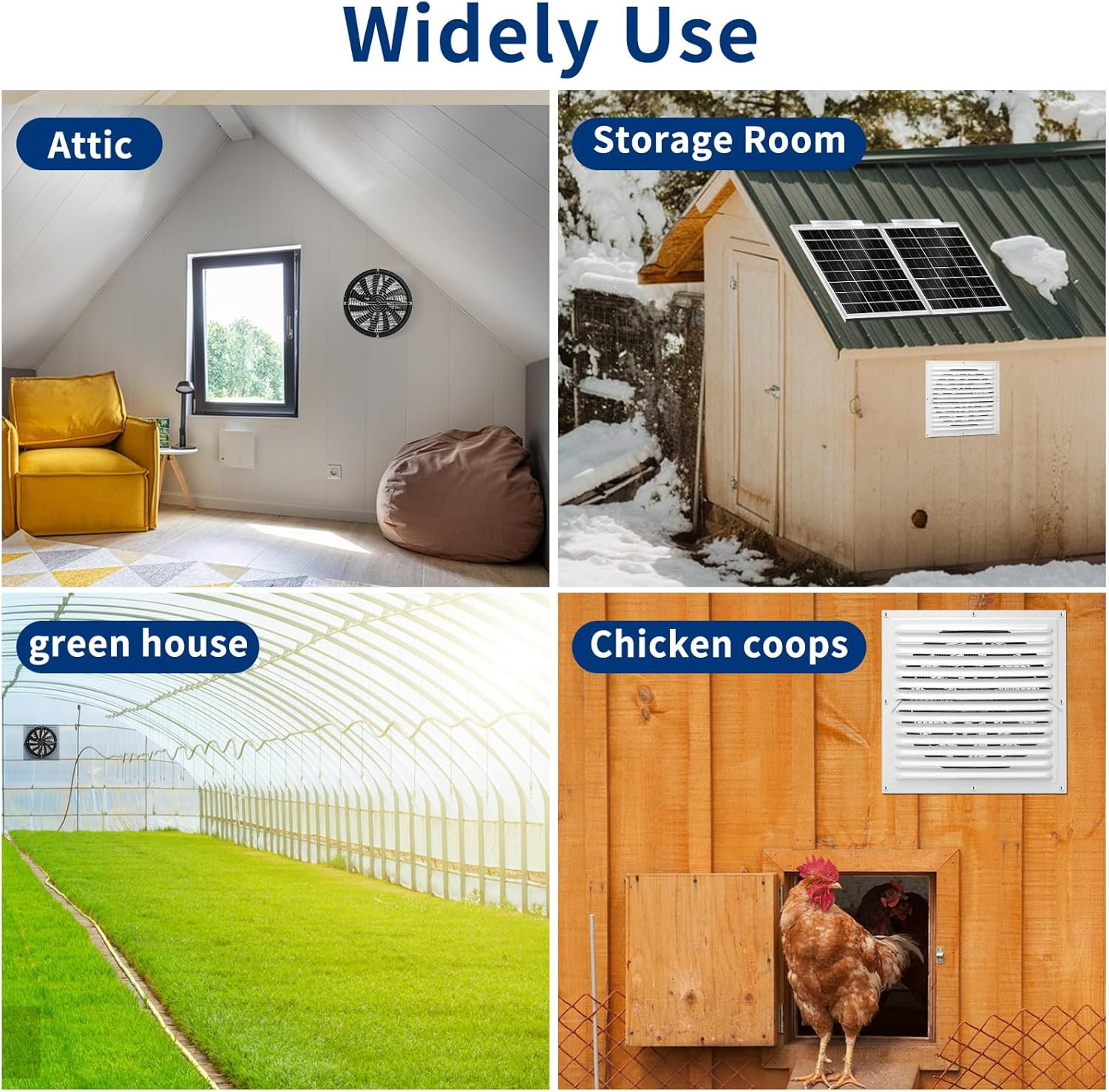 High-Speed Solar Attic Fan Kit, 2Pcs 20W Solar Panels + 25W DC Fan , Plug