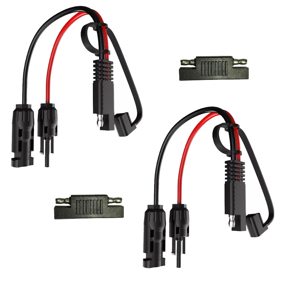 2x Solar Panel Extension Cable 2FT 10AWG SAE to SAE Polarity Reverse Adapter NEW