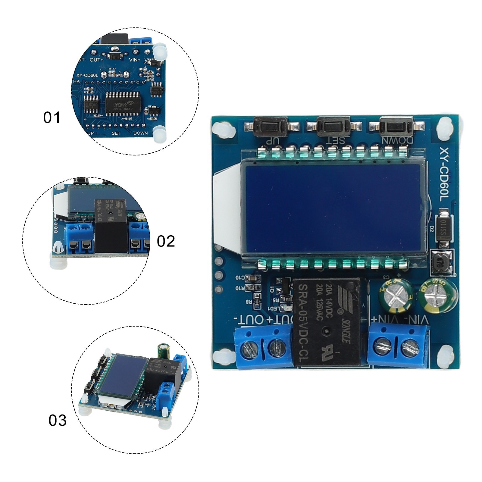 Solar Charge Controller for Batteries Adjustable Parameters LCD Screen