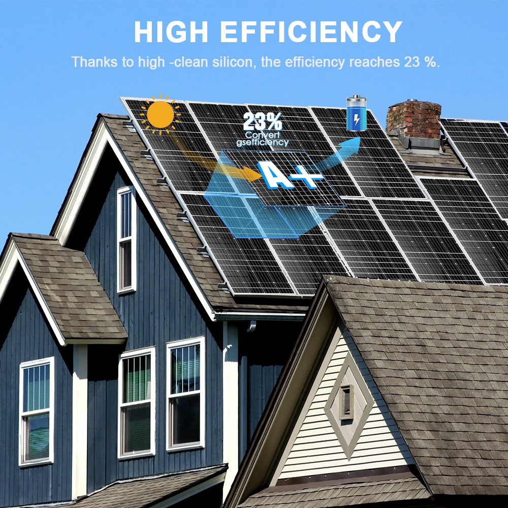 200W Solar Panel PV Watt 12V Monocrystalline Battery Charger For Home RV Boat US
