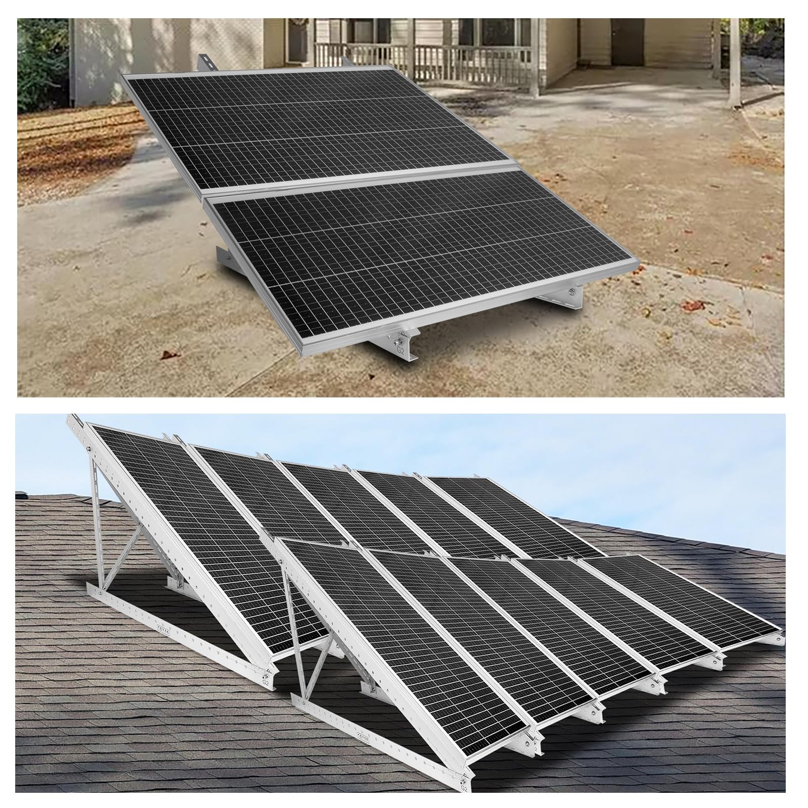 2 Sets 45″ Solar Panel Mount Brackets for 100-400 Watts Solar Panel with Enha…