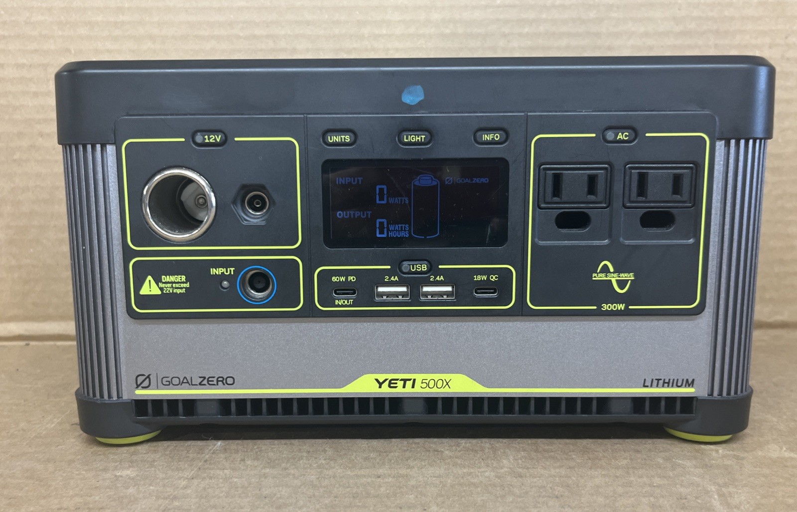 Goal Zero Yeti 500X Portable Power Station Without Power Chord Partially Tested
