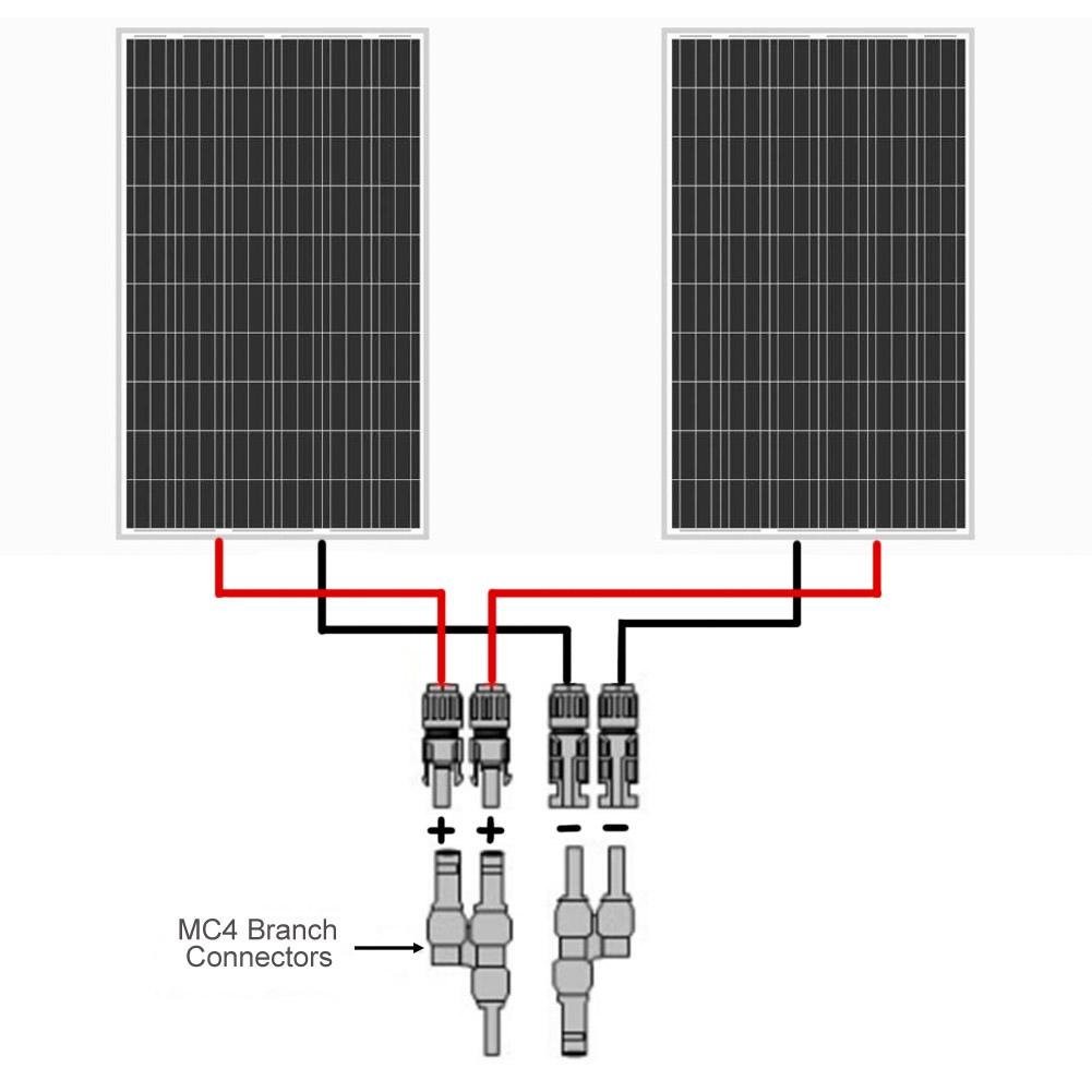 Solar Panel T Y Branch Connector 2 to 1 MMF FFM Splitter Coupler 30A