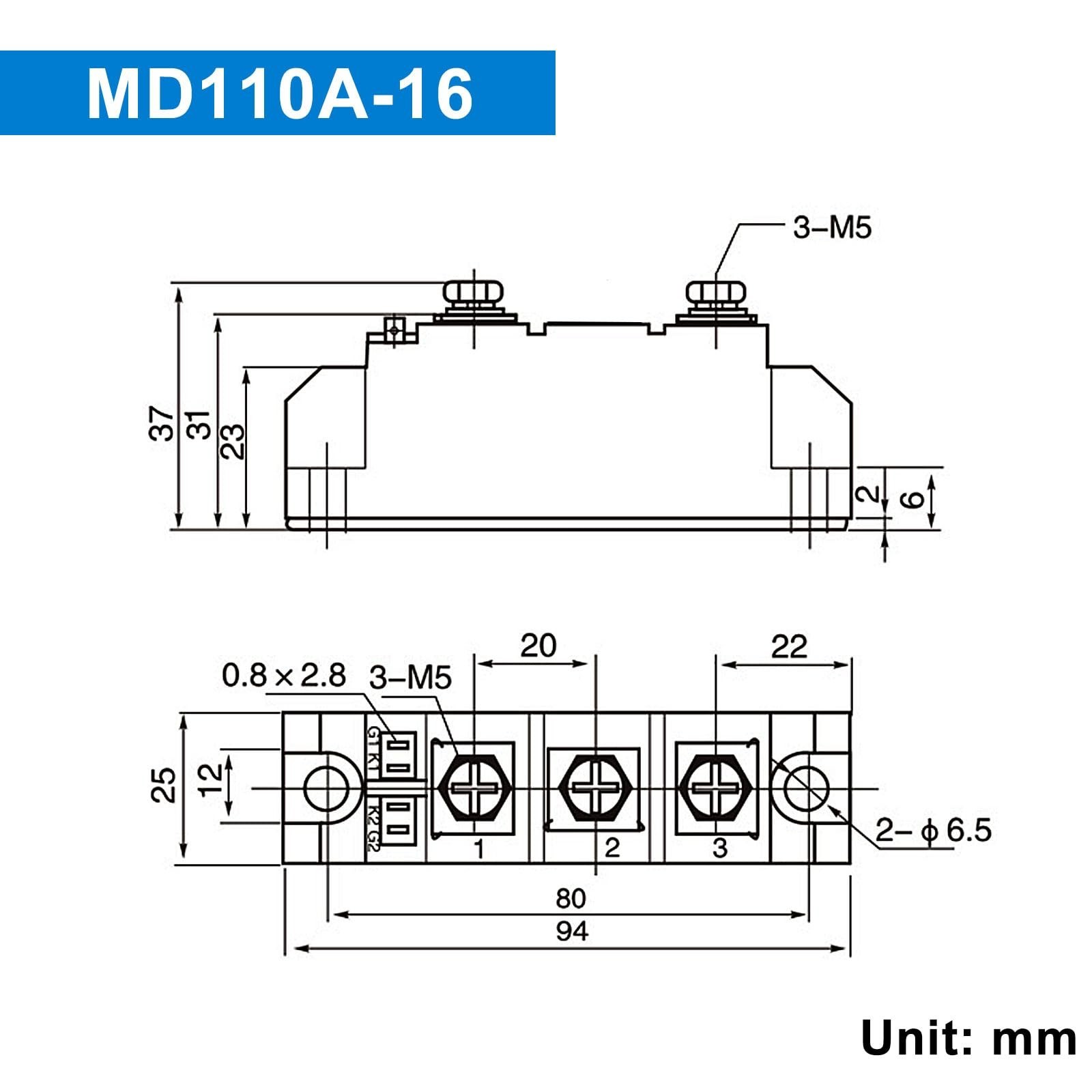 110A Solar Diode Anti-Reverse One Way – AC/DC Voltage 3-1000V for Solar Panels