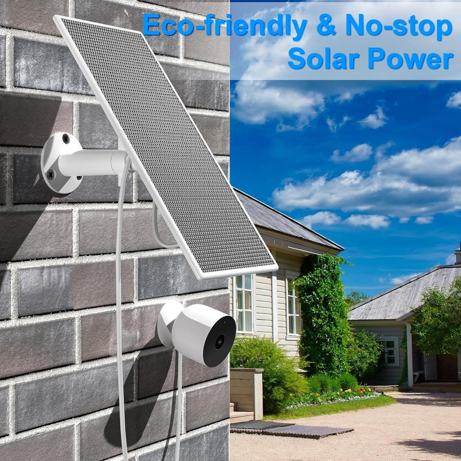 Solar Panel for Google Nest Camera Outdoor or Indoor(Battery Version), 5V 5W Sol