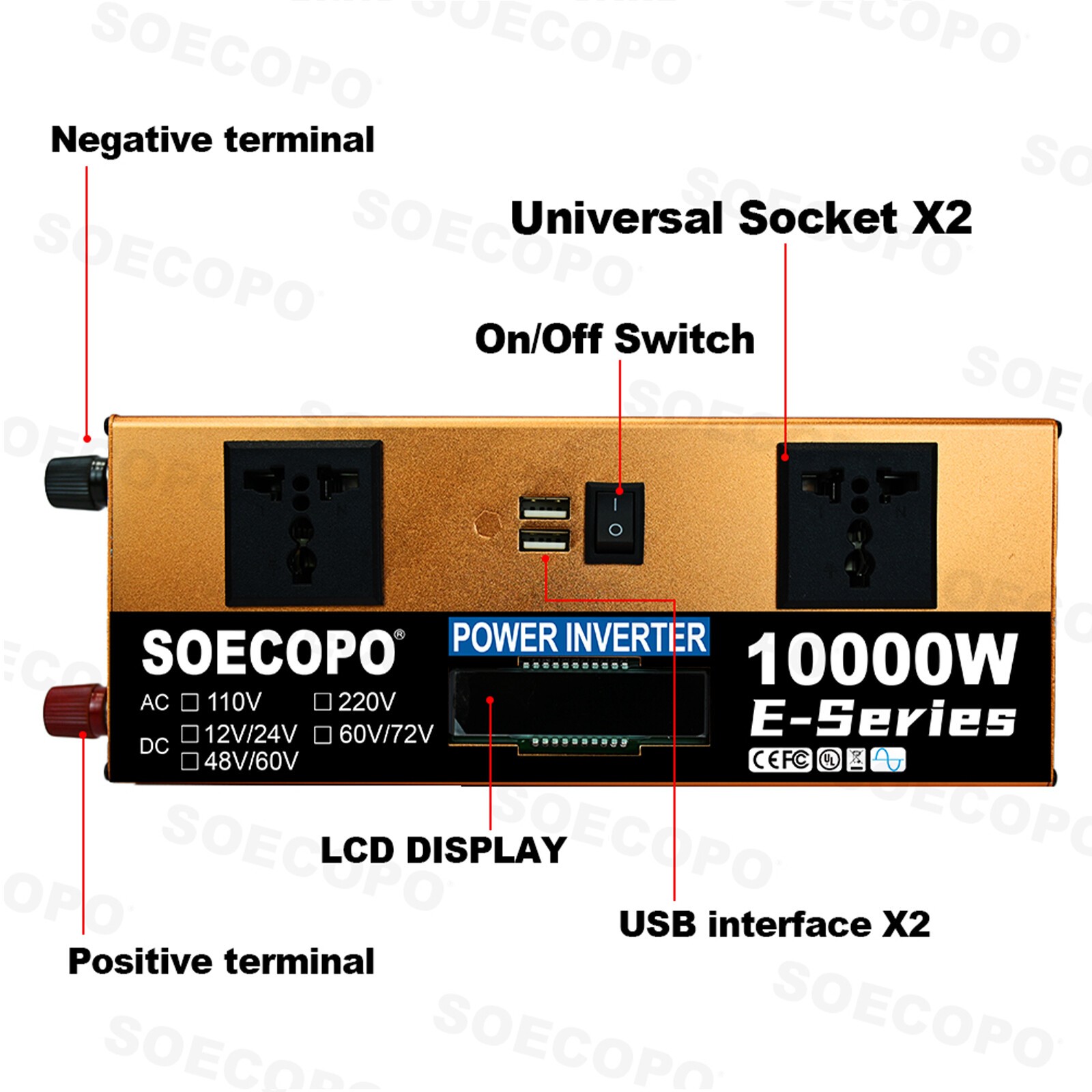 10000W Solar Kit 500W Panel 100A MPPT Controller DC Cable 12V/24V to 220V/110VTs