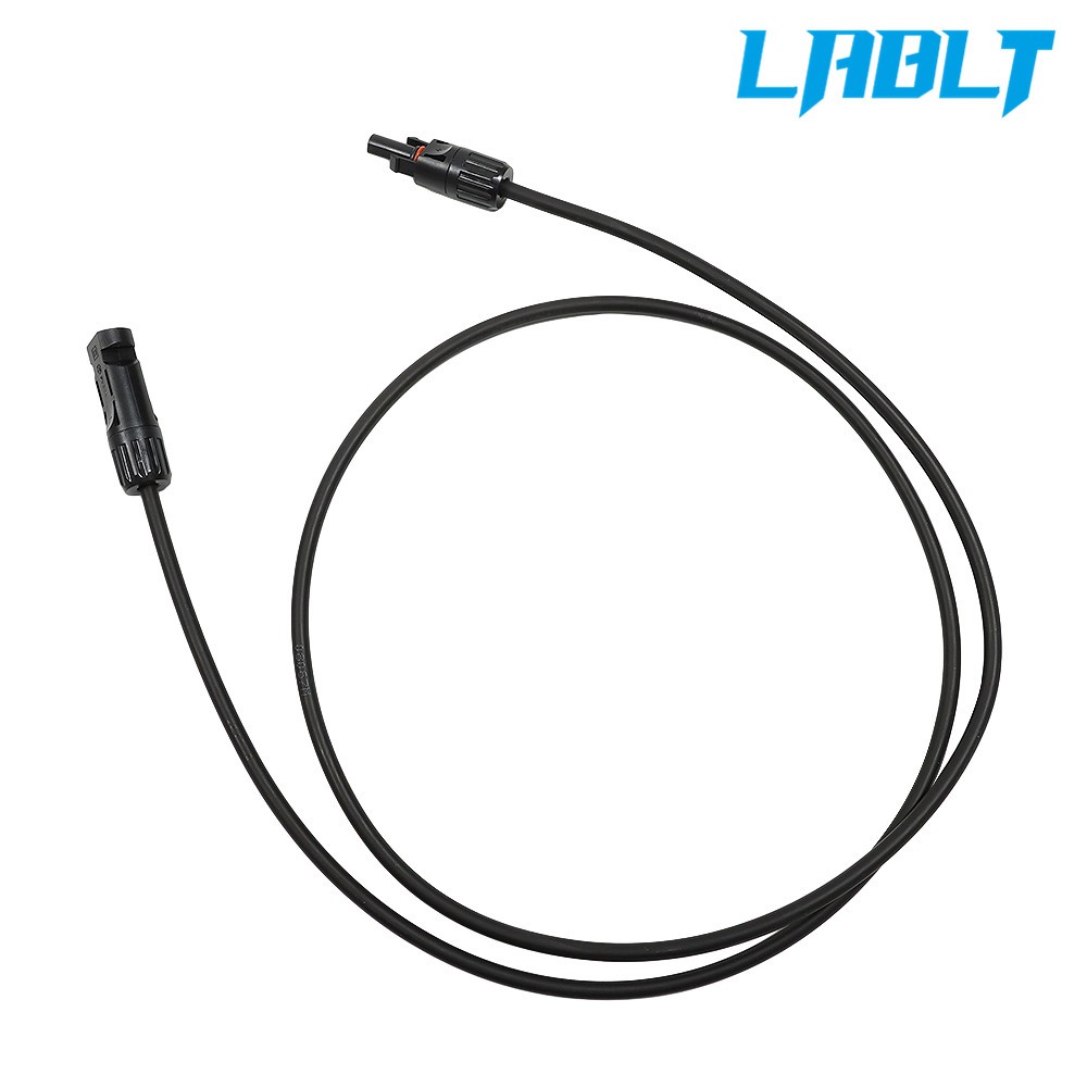 LABLT 1Pair Black + Red Solar Panel Extension Cable Wire Connector 12/10 AWG