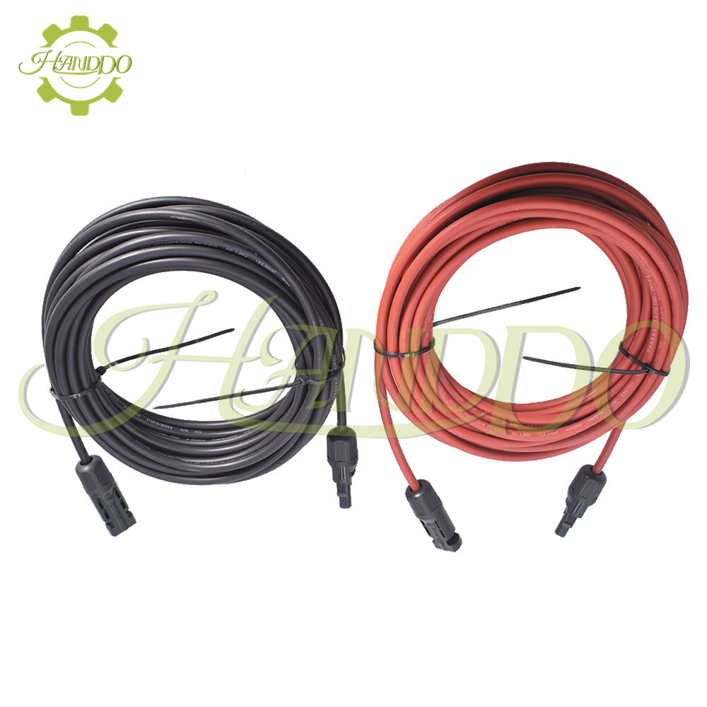 10/12 AWG 1 Pair Black + Red Solar Panel Extension Cable Wire Connector