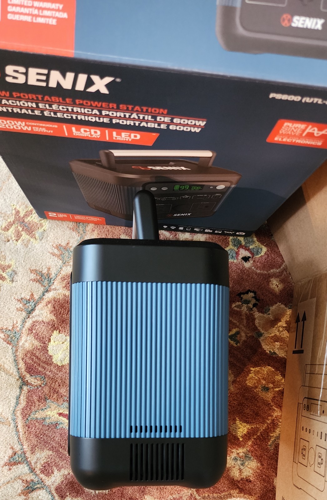 SENIX PS600 600W 1200W Peak Portable Power Station Pure Sine Wave USB-C
