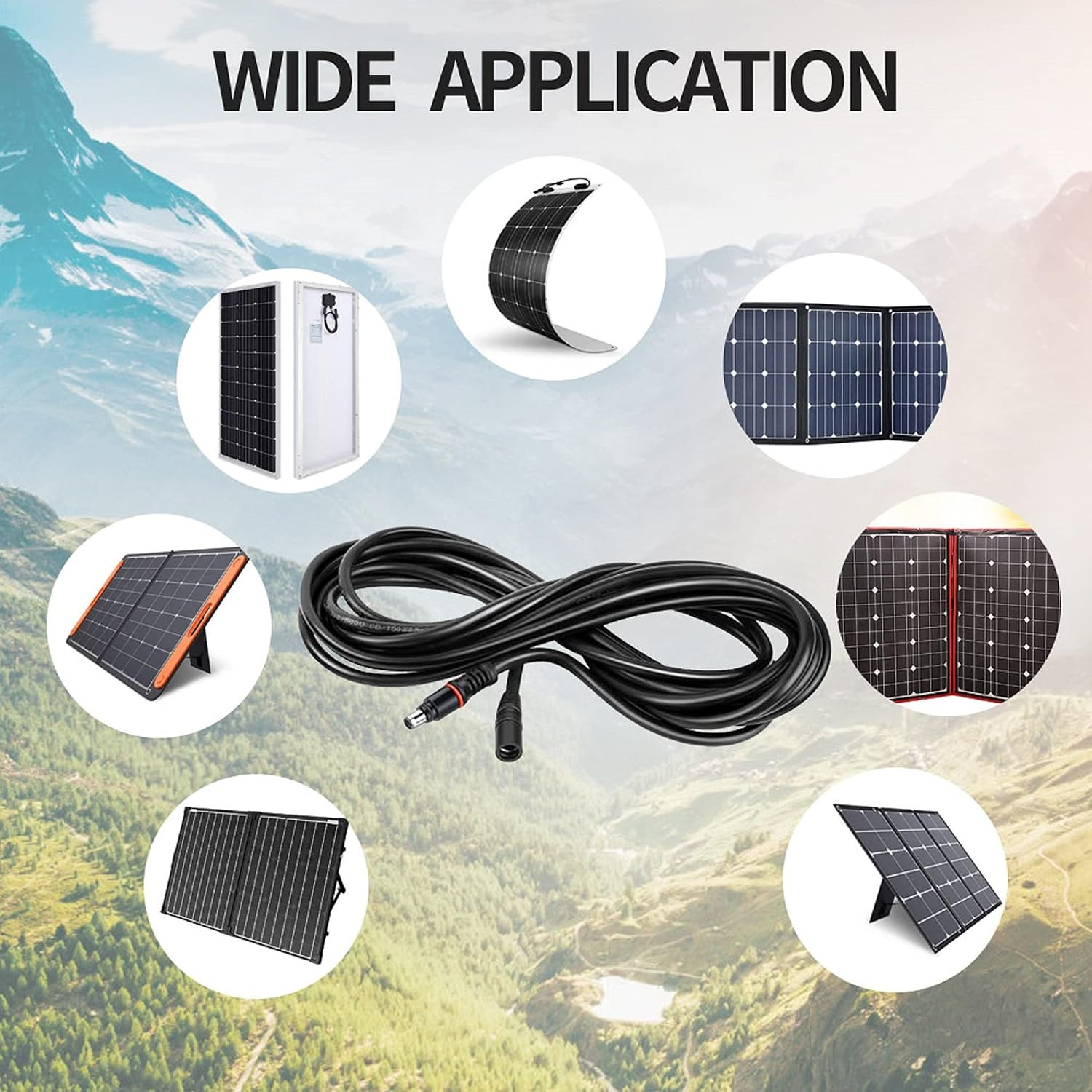 DC 8mm ExtensionCable 10Ft DC Power Plug for Solar Generator Portable Power S…