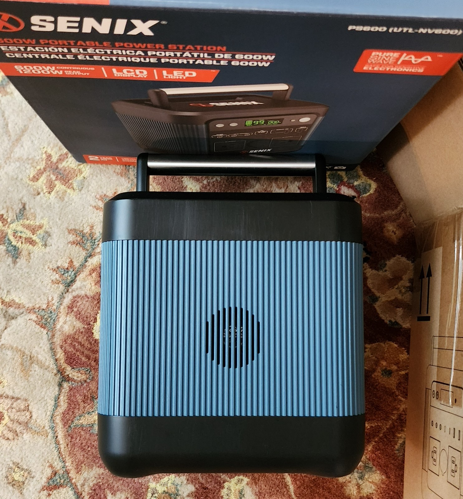 SENIX PS600 600W 1200W Peak Portable Power Station Pure Sine Wave USB-C