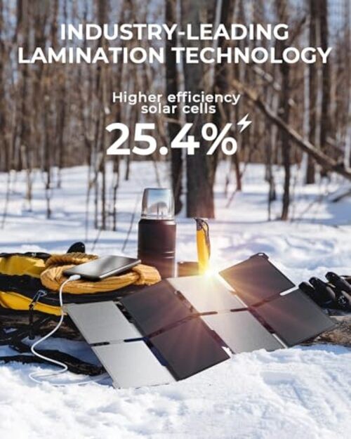 [Upgraded] Ultra-Light Portable 25W Solar Panel Charger with USB-A and Grey