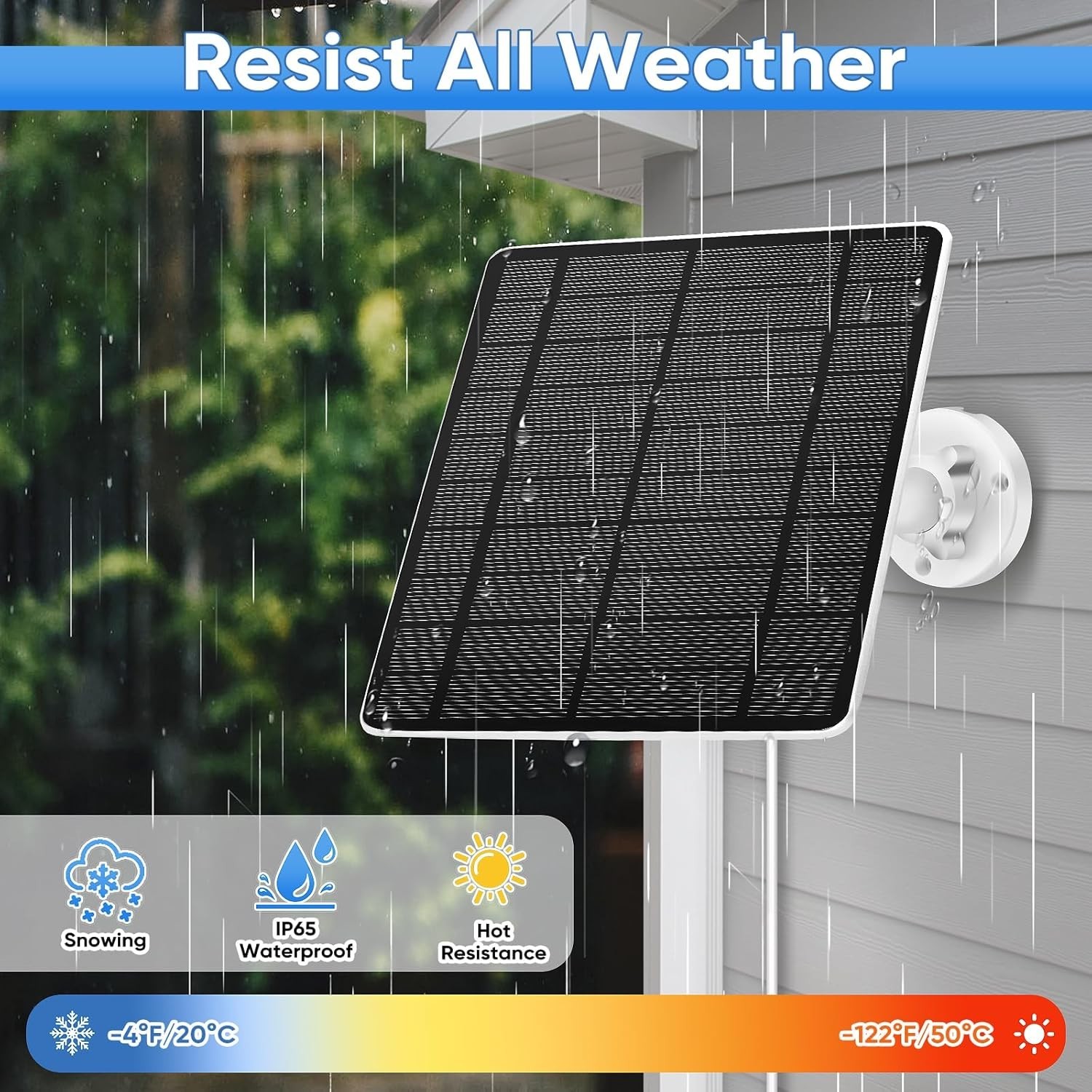 Solar Panel for Ring Camera, Compatible with Spotlight Cam/Pro/Plus Battery, 5W