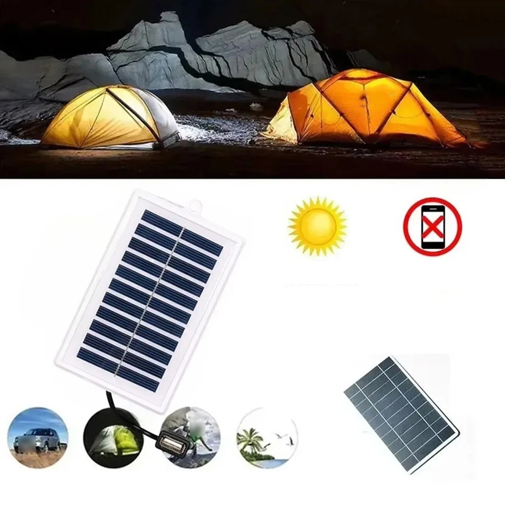 2W 5V Portable Solar Charging Board 5x3x0.5CM USB Output for Outdoor Use