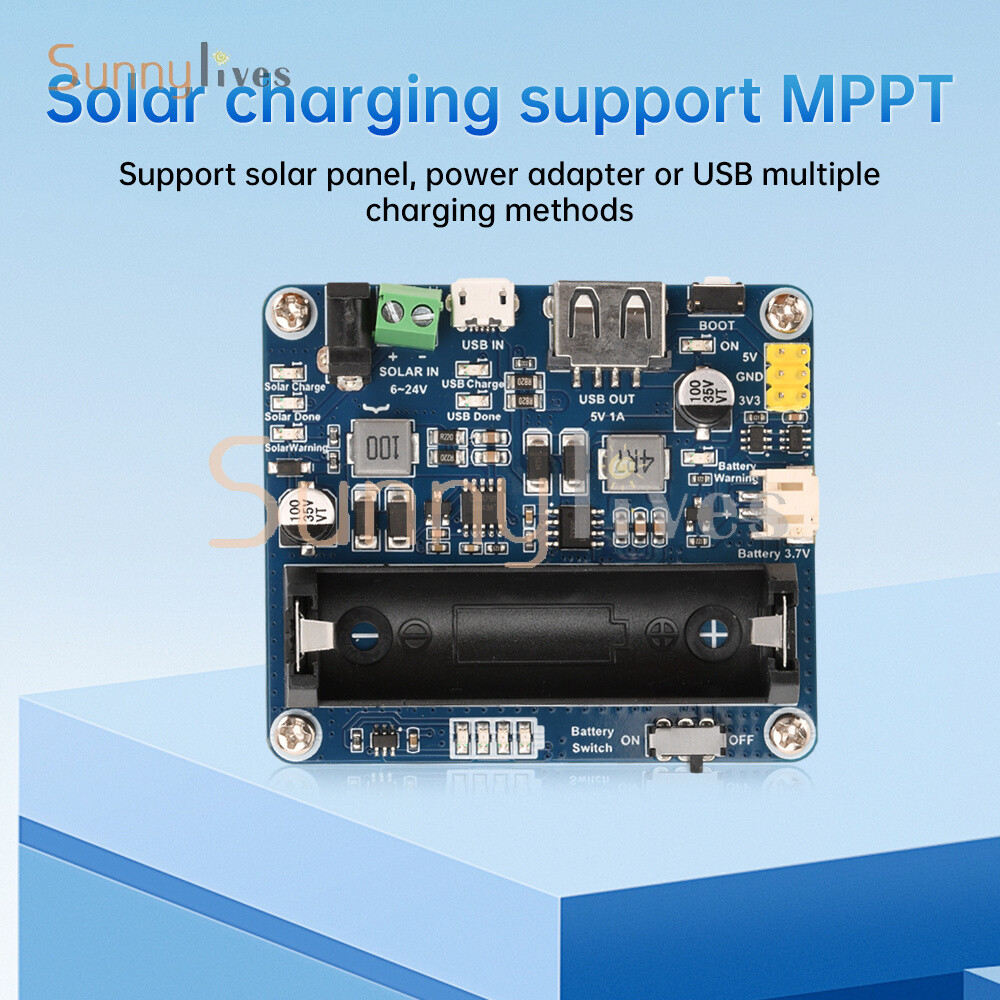 6V~24V Solar Panel Power Management Module Support MPPT 850mAh Li-ion Battery