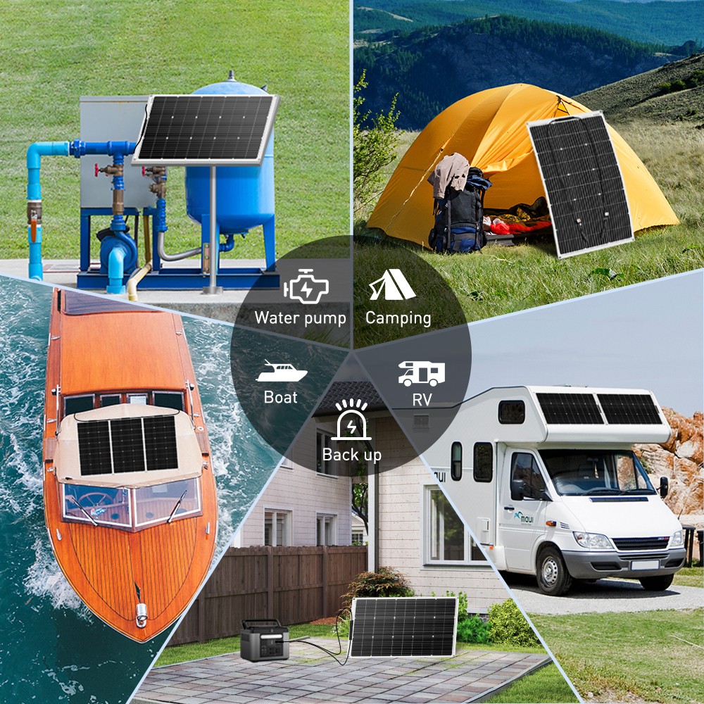 Dokio 100W 200W 400W Flexible Mono Solar Panel Kit to 12V Battery Off Grid Van