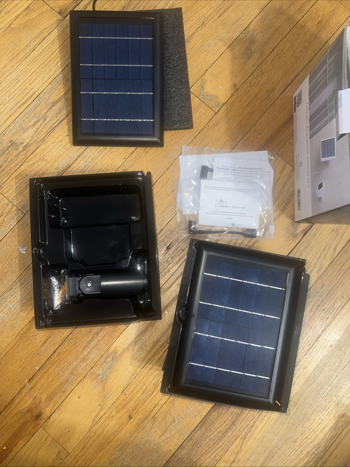 Wasserstein Solar Panel Compatible with Ring Spotlight Cam Battery- Black 2 Pack