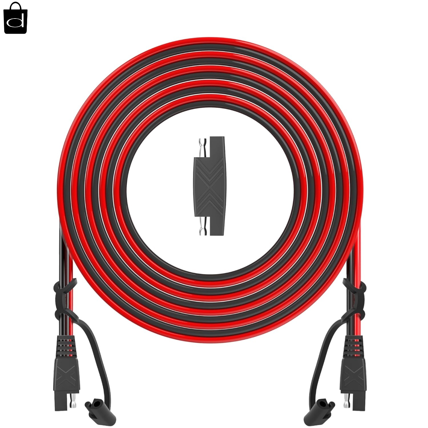 25FT SAE Extension Cable 16AWG Quick Disconnect Connector for Automotive & Solar