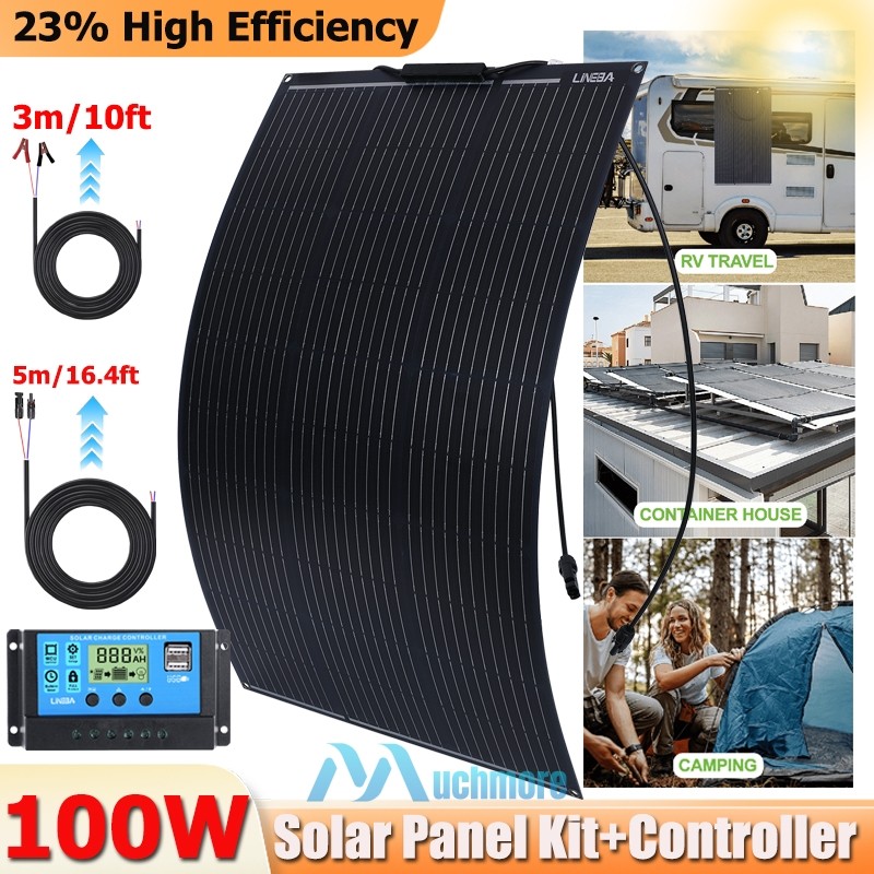 400W Mono Solar Panel w/Controller Portable Power Home Camping RV Battery Charge
