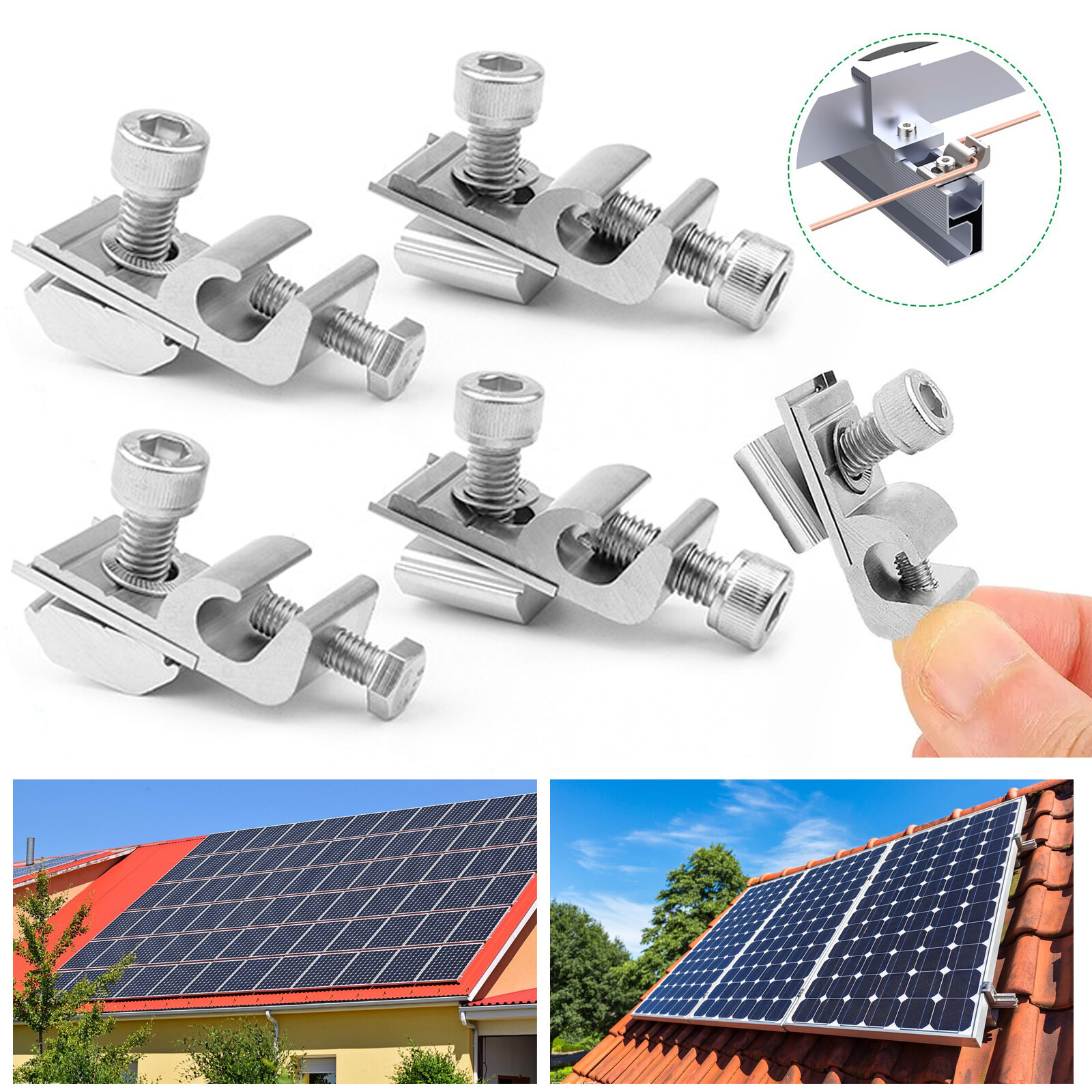 Standard Grounding Clip Grounding Lug Solar-Panel Solar-Mounting System Ground
