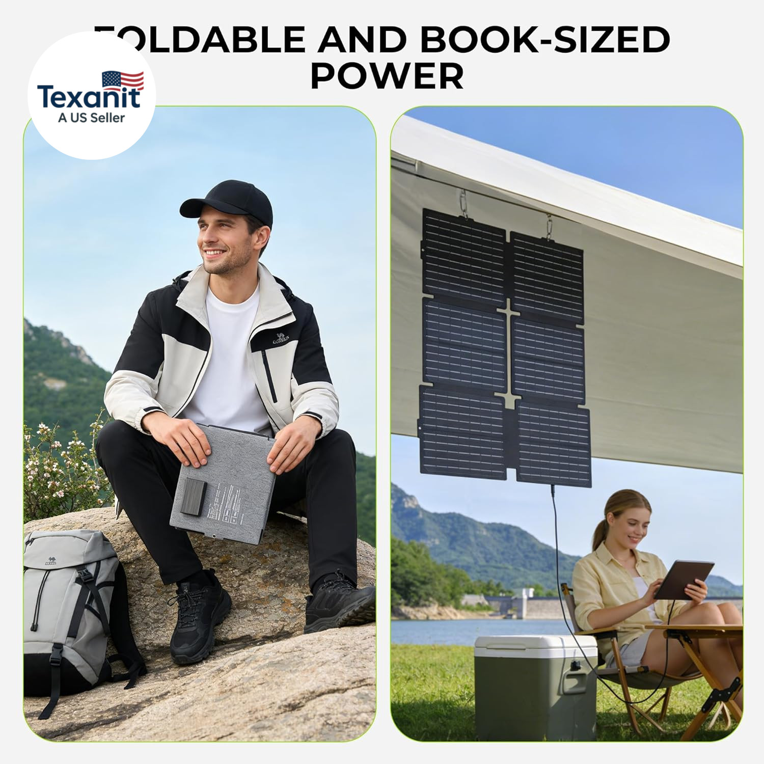 Portable Solar Generator, 300W Portable Power Station with Foldable 60W Solar Pa