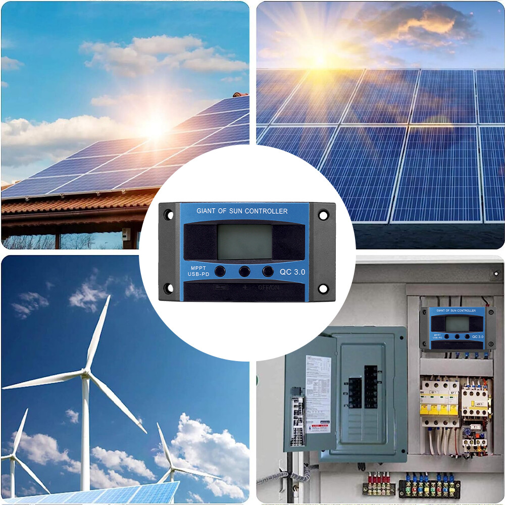 60A/100A 12V/24V/36V/48V MPPT Solar Panel PV Regulator Charge Controller LCD USB