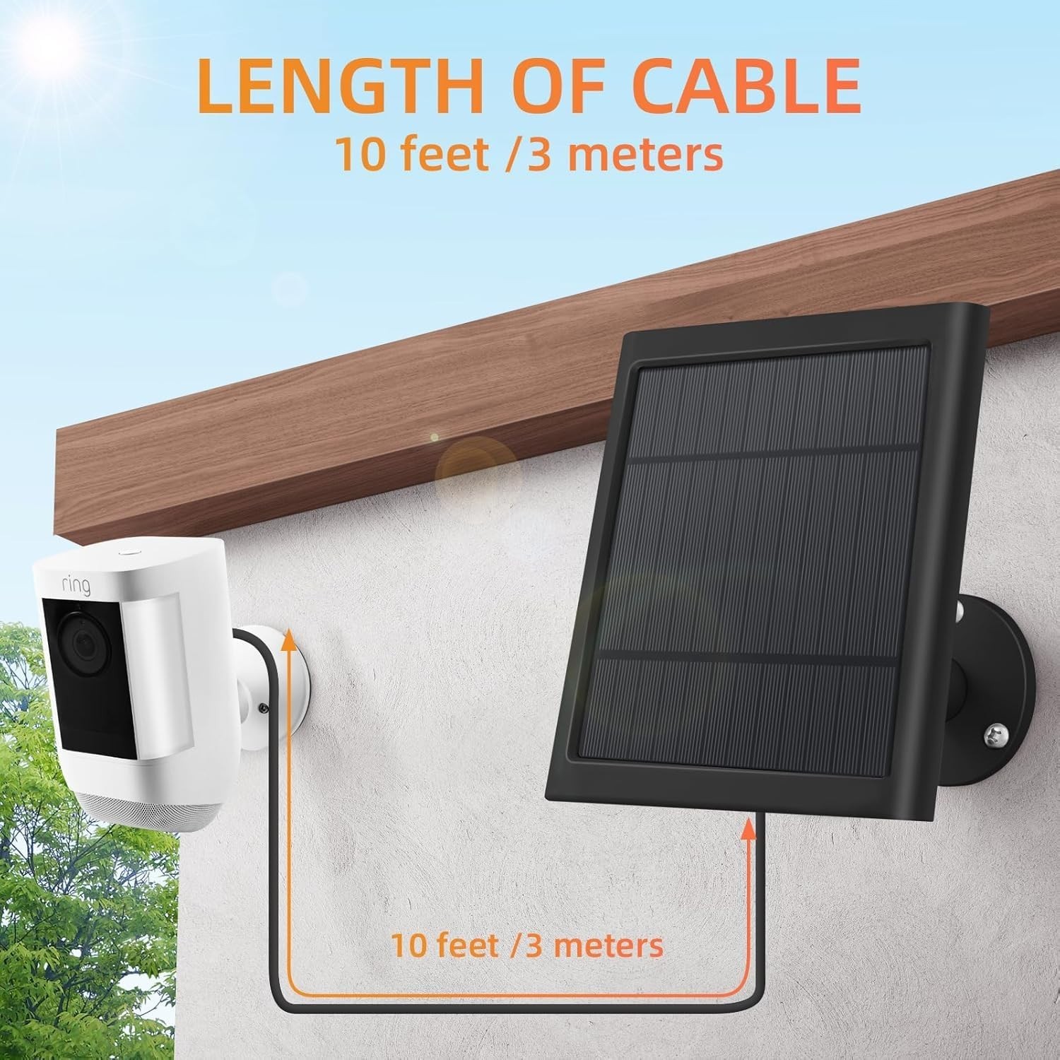 2 Pack 4W Solar Charger for Outdoor Security Cameras, High Efficiency, 10FT Cabl