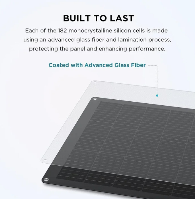 ECOFLOW 100W Outdoor IP68 Flexible Solar Panel High Efficiency Roof Solar Module