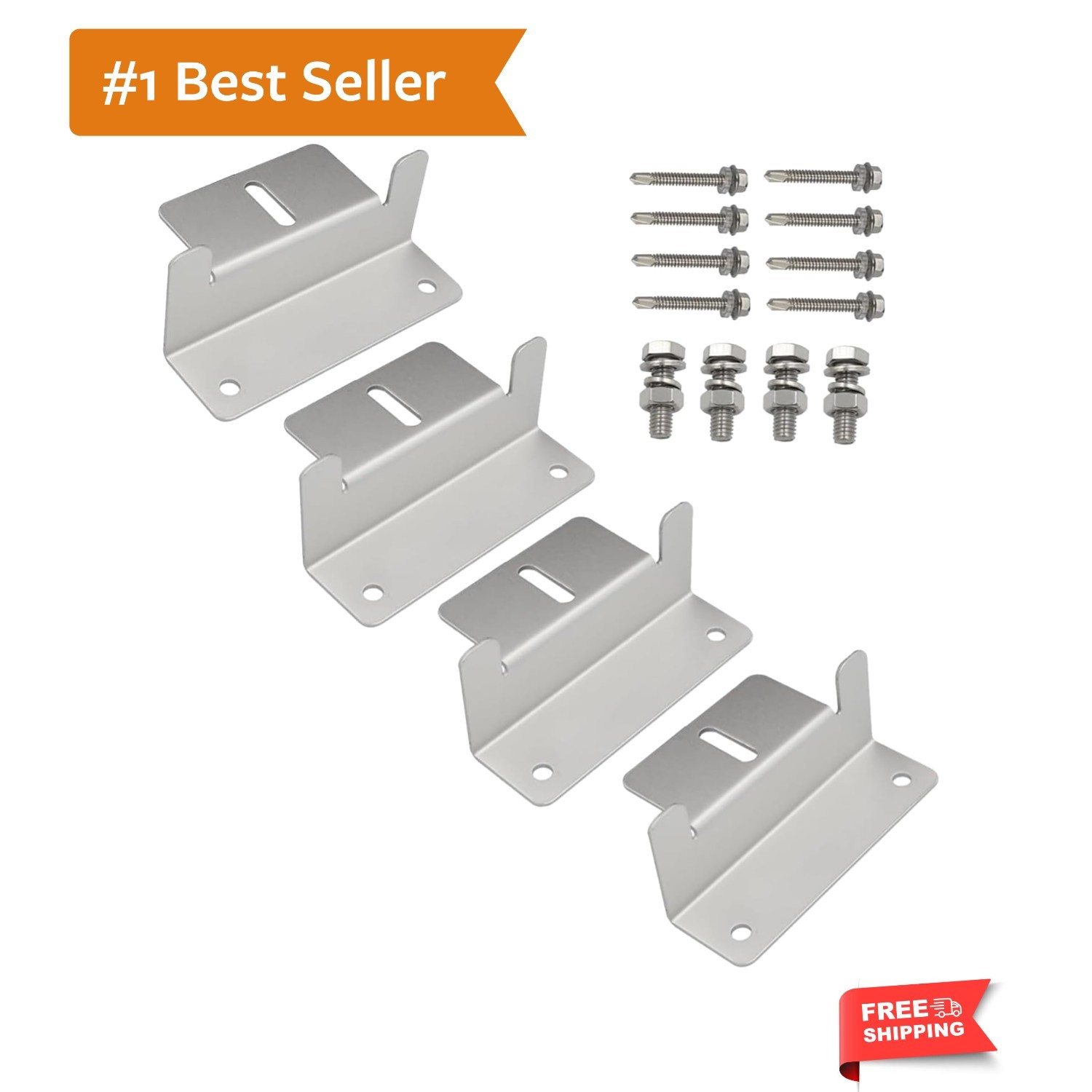Silver Solar Panel Z Bracket Mount – Lightweight Anodized Aluminum Mounting B…