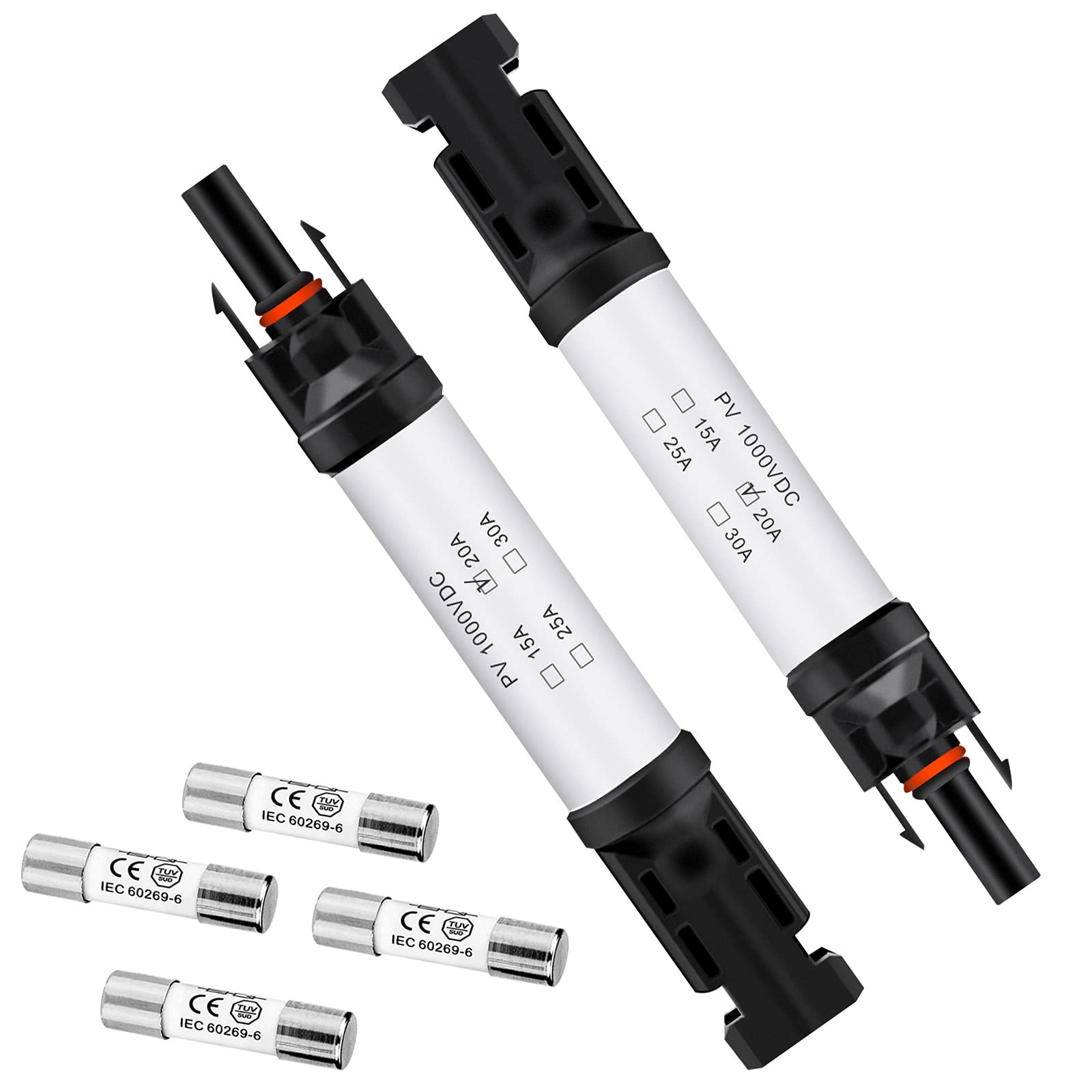 20A Solar Fuse Holder Connector IP68 Waterproof 1000V in-line Fuse Holder 20A Ma